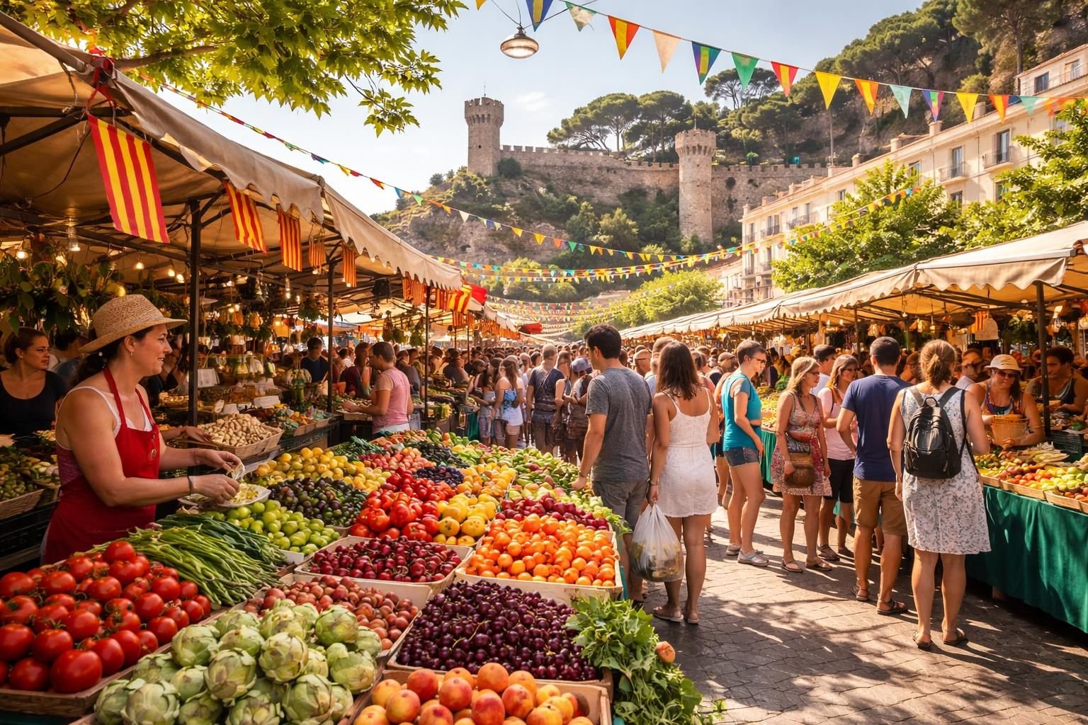 explorez le marché de tossa de mar pour découvrir des produits frais et des spécialités locales authentiques, idéal pour les amateurs de saveurs et de traditions.